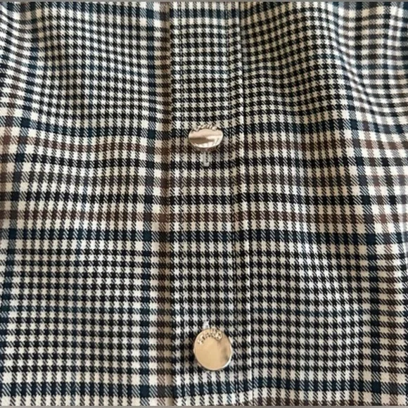 STAUD ‘Oz’ Checkered Long Sleeve Dress with Leatherette Details - Picture 11 of 16